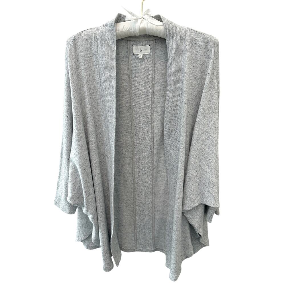 LOU & GREY | Light Gray Signature Soft Open Front Draped Cardigan | Small